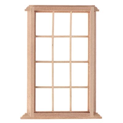 1:12 miniaturas de casa de bonecas, modelo de moldura de janela de madeira com 12 painéis, acessórios para móveis