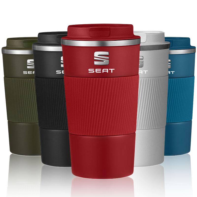 500ml Stainless Steel Coffee Tumbler Thermos Cup Portable Travel Thermal Mug For SEAT Leon FR Altea Ibiza Cordoba Alhambra Arona Ateca Exeo