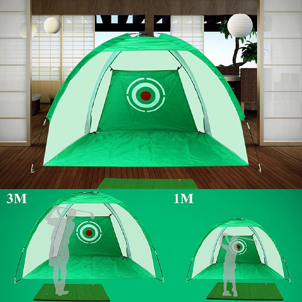 1m/3m Foldable Golf Hitting Cage Practice Training Net+Mat With 3 Balls & Tee Green