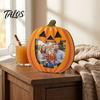 Halloween Picture Frame Wooden Photo Frame, Pumpkin Ghost Cat Cutout Seasonal Home Accessories Holder, Double-sided Holiday Tabletop Decor for