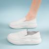 Women's Slip-on Loafers Lightweight Waterproof Leather Shoes Comfortable Two-way Wear Nurse Shoes for Daily Use