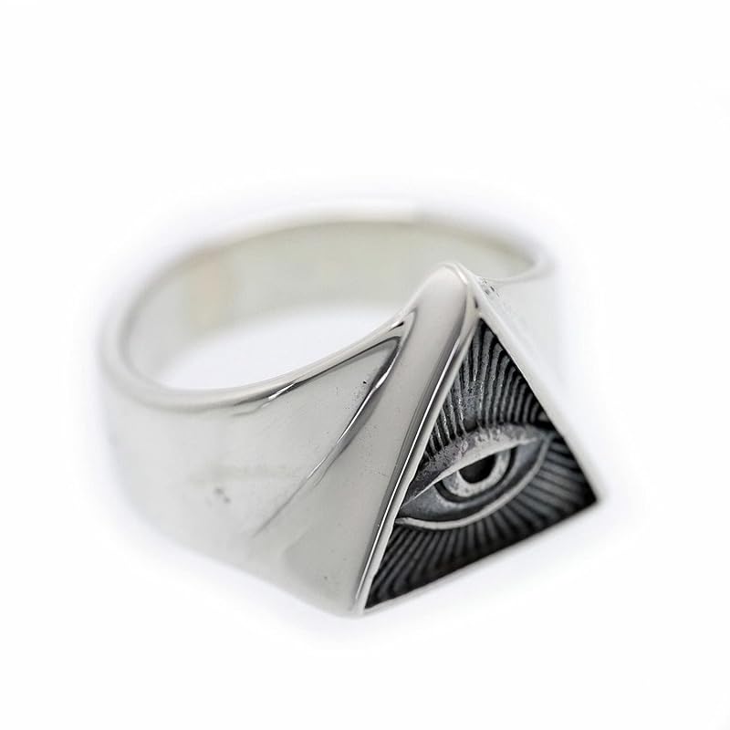 [Silver One] Silver 925 Eye of Providence Pyramid Ring Men's Ko [No. 21] Ring