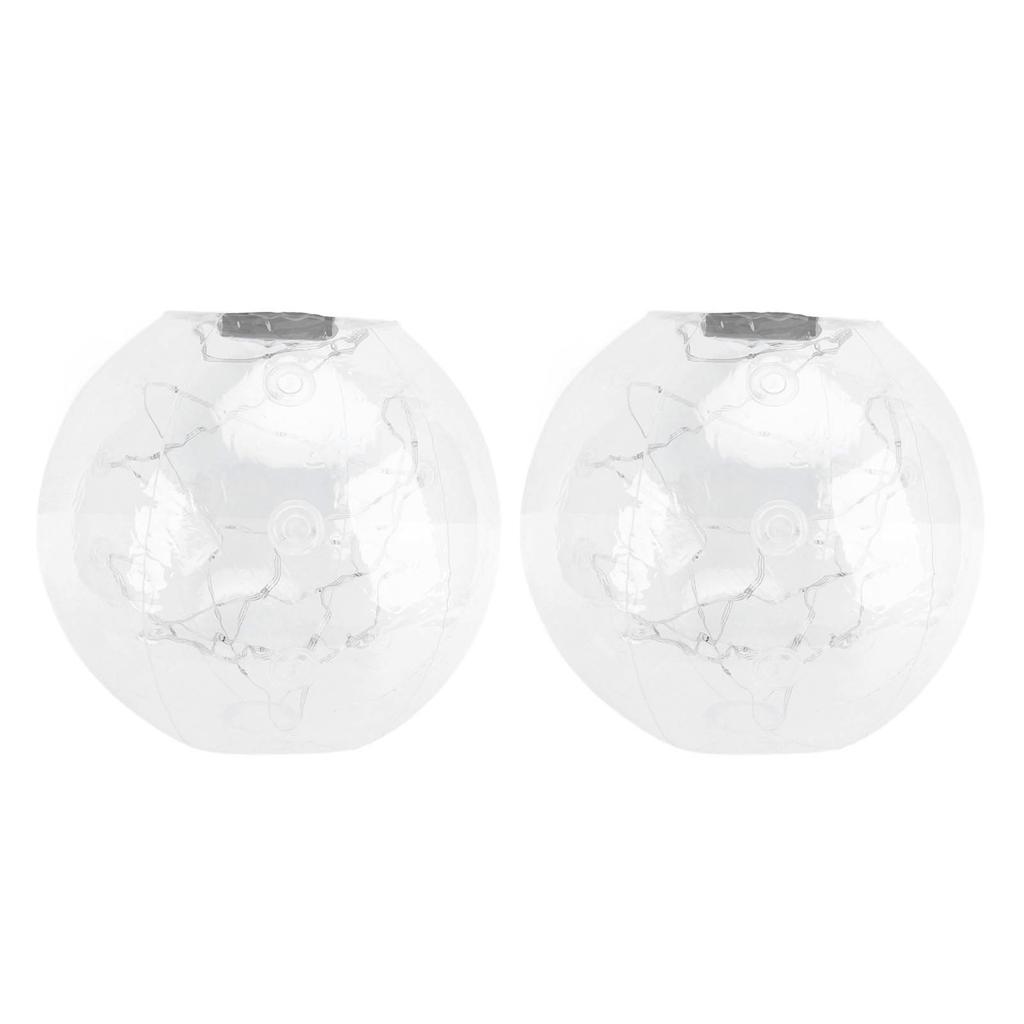 2pcs Floating Pool Lights Solar Powered 13.78in Inflatable Glow Balls for Pool Solar Floating