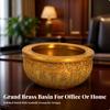 Chinese-Style Feng Shui Treasure Bowl Gold-Colored Decorative with Embossed