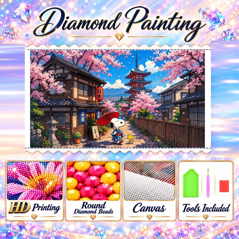 Snoopy Peanuts Diamond Painting Kit 5D Full Drill DIY Diamond Mosaic Wall Art Home Decor