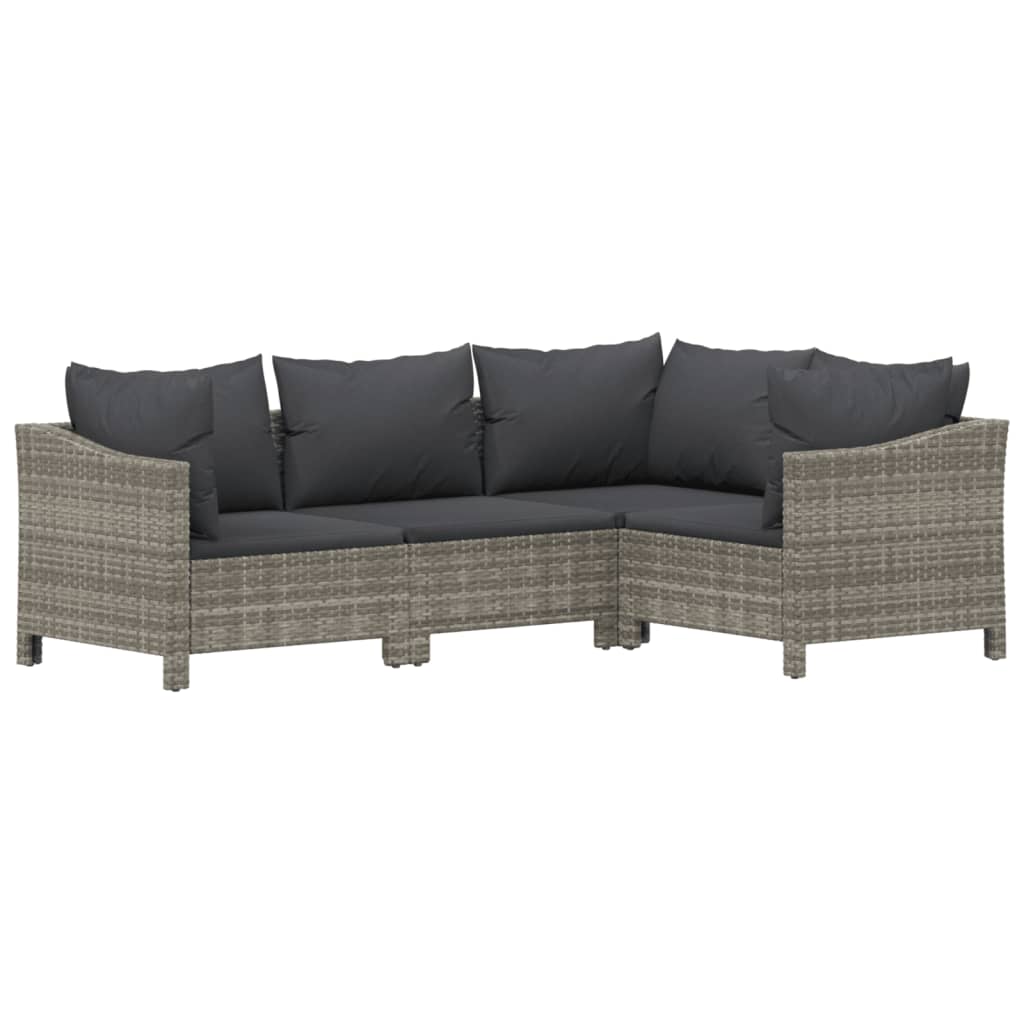 Vidaxl 6-Cz. Garden Lounge Set, Cushions, Grey, Rattan PE