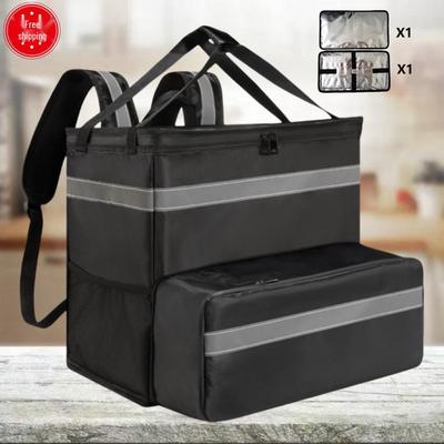 Doppelschulterige, isolierte Pizzaliefertasche mit großem Fassungsvermögen