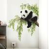 Cartoon Panda Climbing Tree Waterproof Oil Proof Self Adhesive PVC Wall Sticker for Living Room Decor