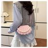 Women's Faux Leather Shell Shaped Shoulder Bag Fashion Pearl Chain Crossbody Mini Purse Trendy Small Handbag