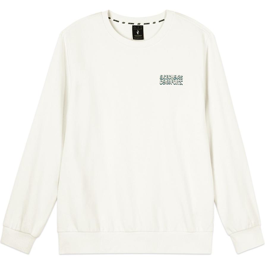 Skechers Sports League Series Pullover Comfortable Warm Crewneck Sweatshirt Men sweatshirt Cotton-Candy-White L424U099-0074 XS