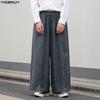INCERUN Men's Plaid Wide Leg Trousers Elastic Waist Casual Straight Loose Pants