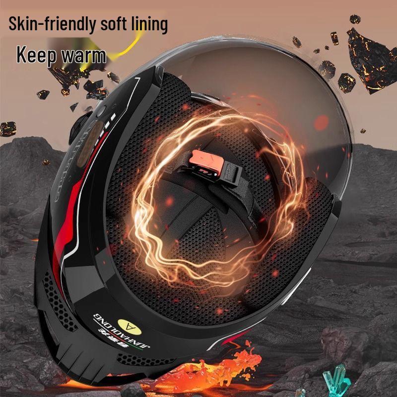 3C Class A Electric Motorcycle Helmet with Silver Lens, All-Season Safety for Men & Women, Ideal for Food Delivery.