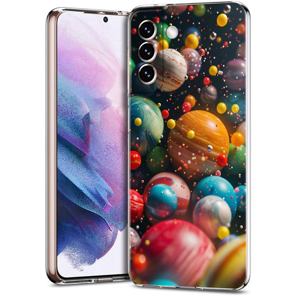 

Прозрачный чехол-бампер для телефона Samsung Galaxy S25 S24 S23 S22 S20 S21 FE Ultra S24 S23 S10 S10E Plus 5G с рисунком мультяшной планеты for Samsung S25