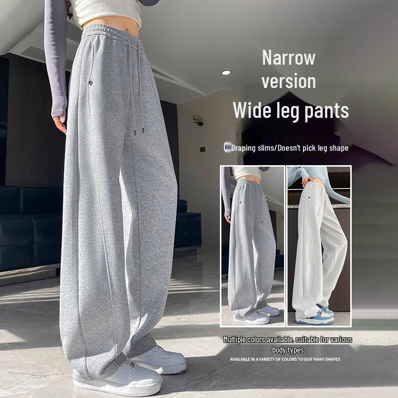 Dívčí šedé slim-fit tepláky s rovnými nohavicemi pro jaro a podzim