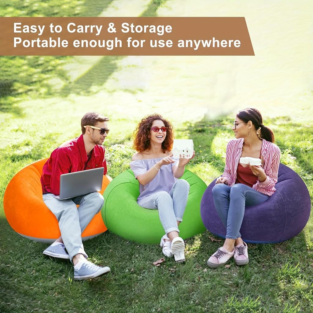 1pc  Lazy Inflatable Sofa Chairs PVC Lounger Seat Bean Bag Sofas Pouf Puff Couch Tatami Living Room Supply Outdoor Camping