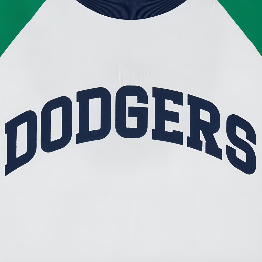 New MLB Los Angeles Dodgers Raglan Sleeve T Shirt Women's Neon Green 3FTSV1543-07GNN