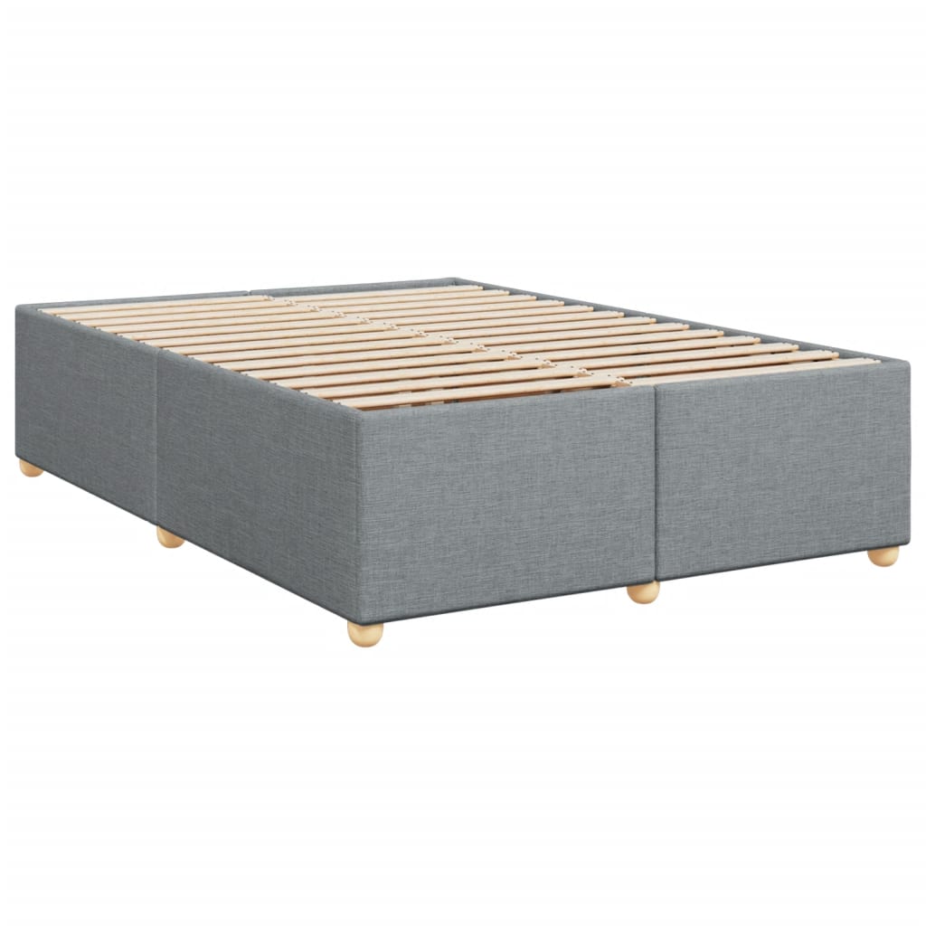 Bed Frame without Mattress Light Grey 140 x 190 cm Fabric