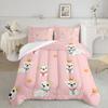 Cartoon Dog Cute Double Duvet Cover King Size Bedding, Suitable For Home Use, Microfiber Material With Zipper Duvet Cover Set