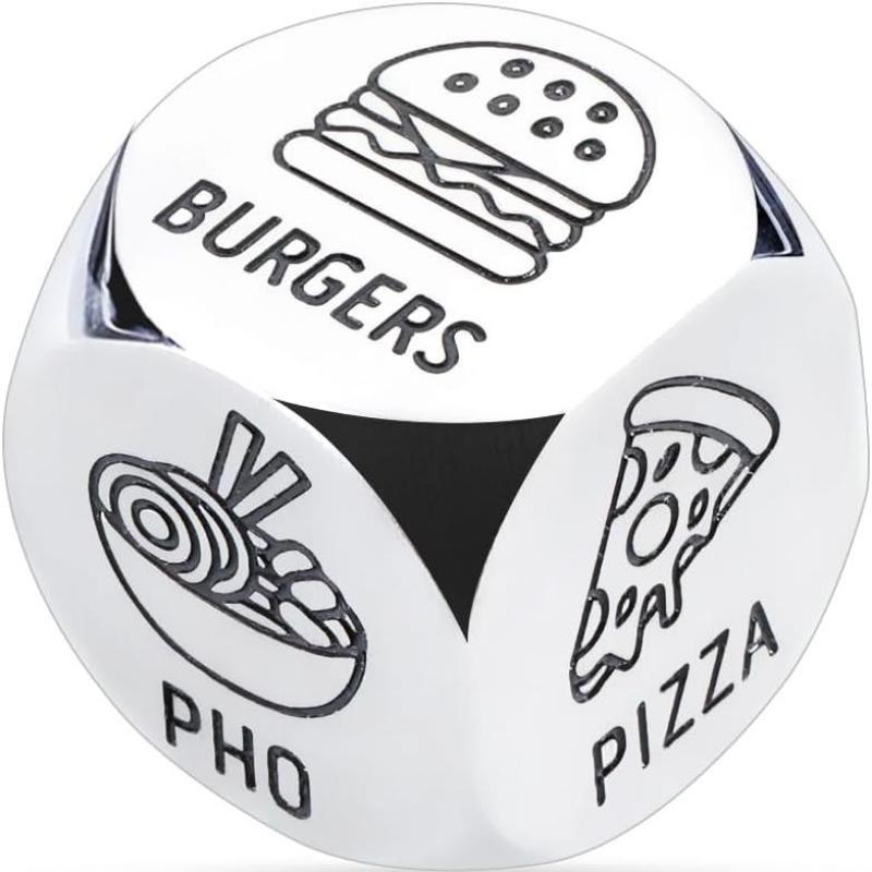 1ks Kostka pro rozhodování o jídle s sebou Kreativní kostka na večeři z nerezové oceli Rozhodovač o jídle Valentýnské dárky pro ženy muže