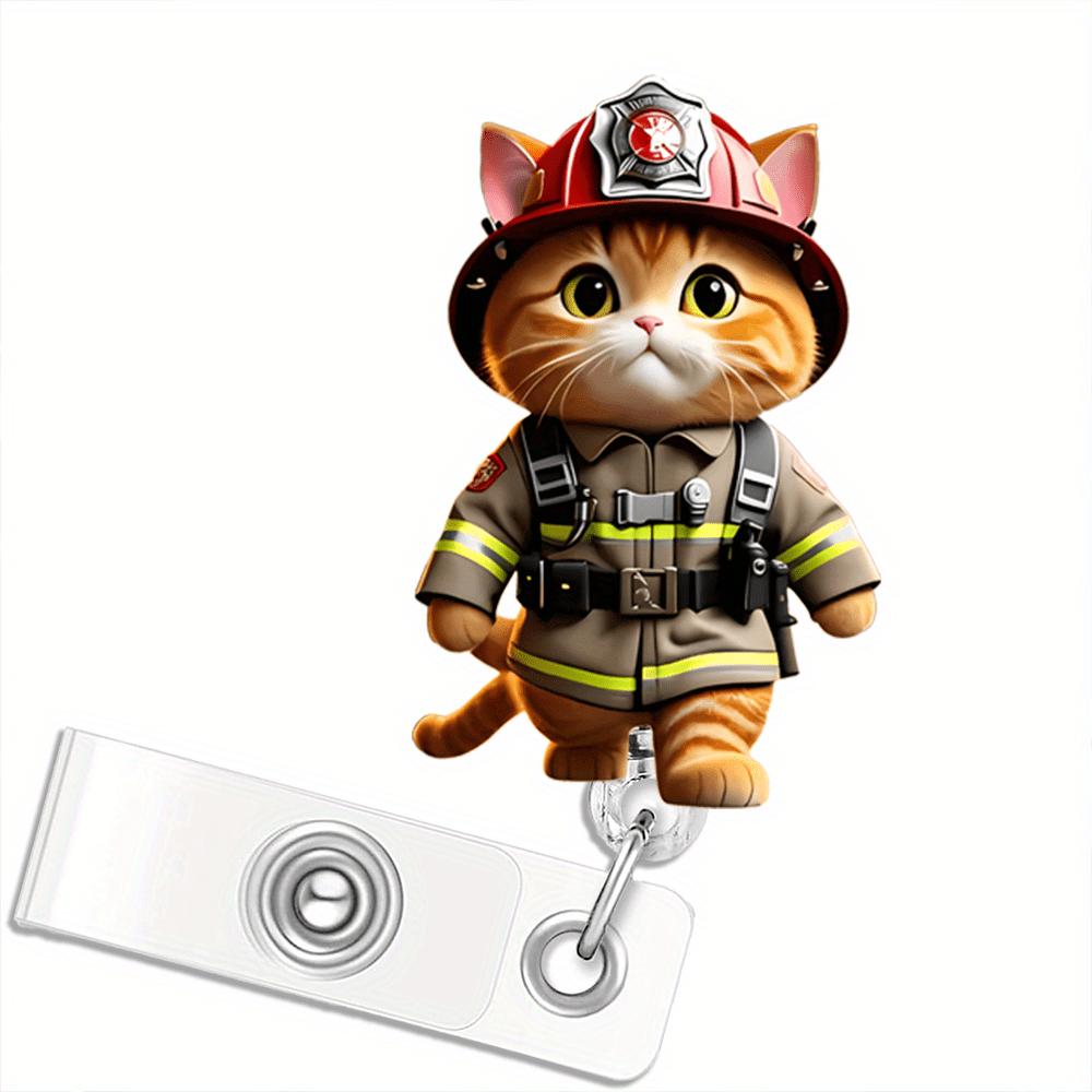 

Забавный выдвижной бейдж-подарок для пожарных, сотрудников экстренных служб и офисных работников. прозрачный