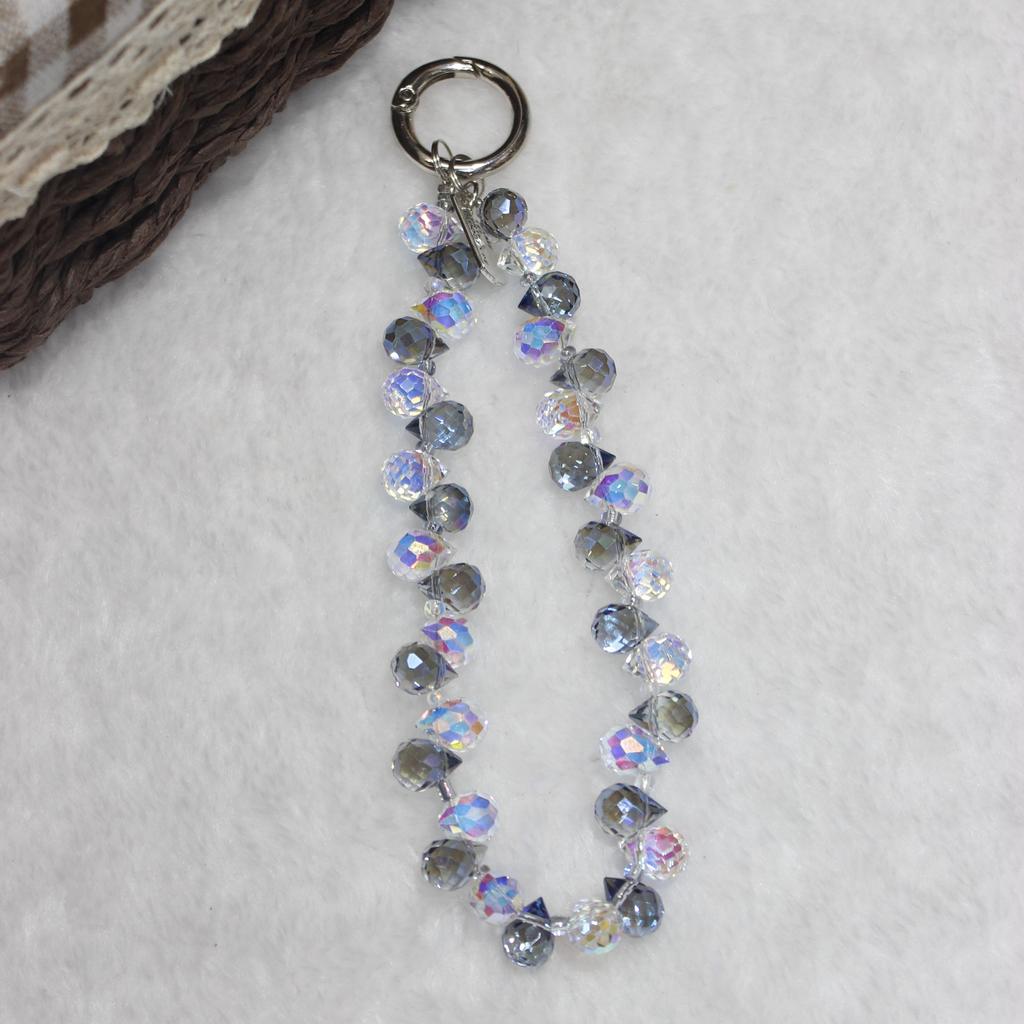 Cell Phone Lanyard 26cm Colorful Crystal Charm Phone Chain Wrist Strap