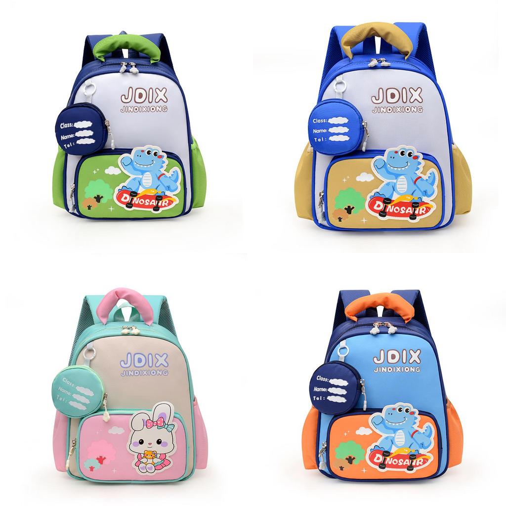 Kids Dinosaur School Backpack With Durable Nylon Material For Kindergarten Students