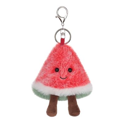 Apricot Lamb Fresh Watermelon Cute Soft Keychain Plush Toy, Perfect for Boys and Girls, Fits Kids Backpacks and Purses, 9cm