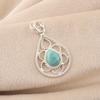 Amazonite Gemstone 925 Sterling Silver Statement Jewelry Pendant 1.40" For Engagement Gift PP-19-13