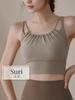 Undigi Layered Tender Top Bra Top for Popular and Cups with Pads (S, Ecru) Yoga/Pilates Women, Stylish, Cute, Non-Flip