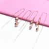 Exquisite Russian Purple Gold Fashionable Exquisite Double Water Drop Earphone Rose Gold Hollow Ball Long Earphone Female