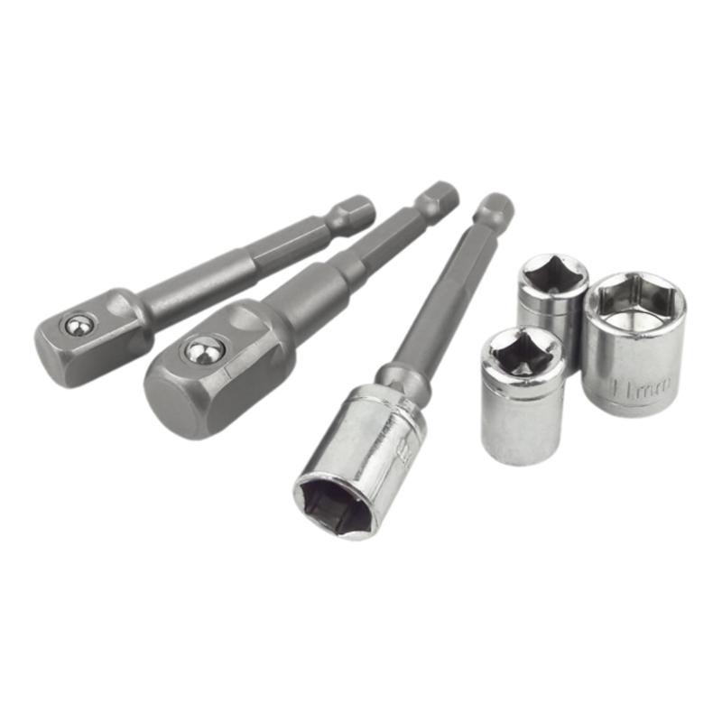 1/3 st Elverktyg Kromvanadinstål Hylsadapter Ex-skaft till 1/4" 3/8" 1/2" Förlängningsborr Hexbitsats