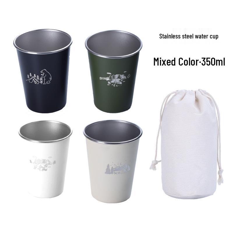 Stainless Steel 350ml Outdoor Mug for Water, Milk, Baijiu, Coffee, Cold Drinks, Camping, or Beer.