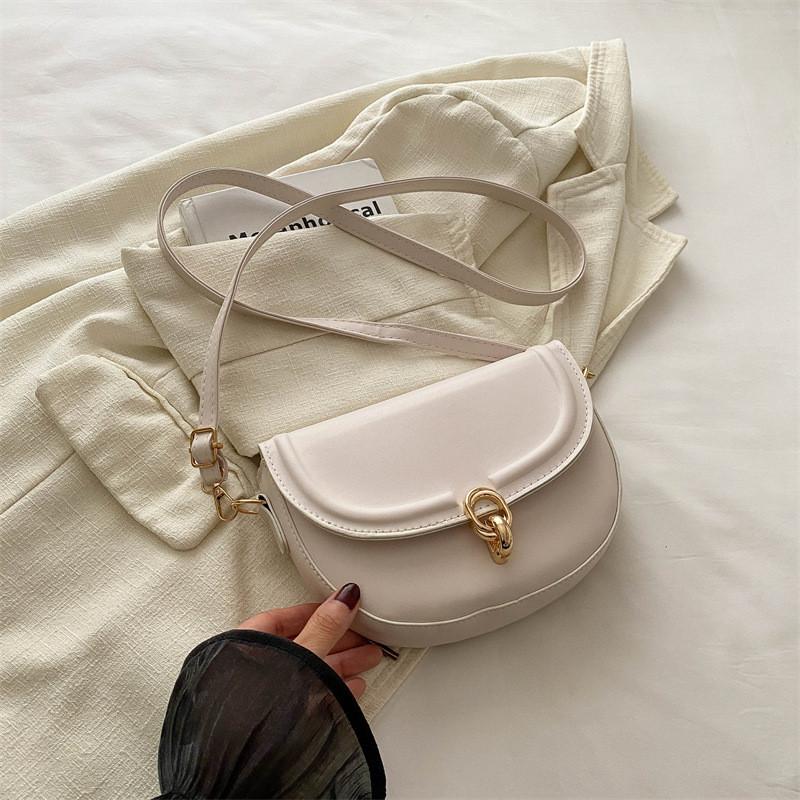 Trendy French Style Chic Saddle Bag For Women With Elegant Pu Material Design