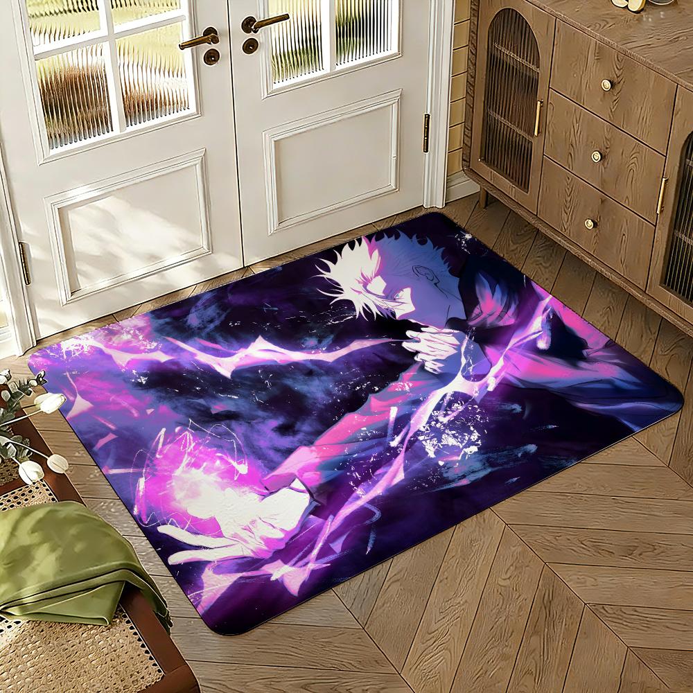 Jujutsu-Kaisen Anime Fußmatte Weich Verdickt Saugfähig Rutschfest Schlafzimmer Wohnzimmer Fußabtreter Heimdekoration Flanell Teppiche