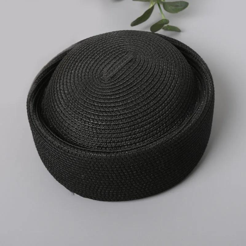 French Beret Hat Women Straw Cap Summer Circle Woven Sun Hat Church Derby Party Hostesses Pillbox Hat Millinery Fascinator Base