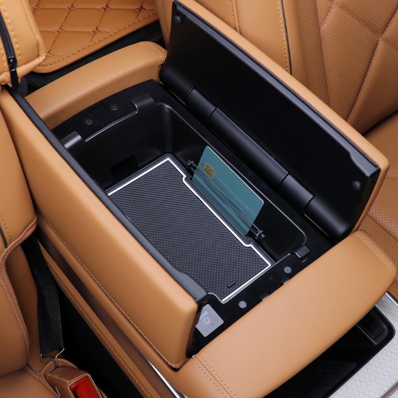 For Genesis GV80 2025 Left-Hand Drive Black Center Console Armrest Storage Box Organizer Tray Interior Car Styling Accessories