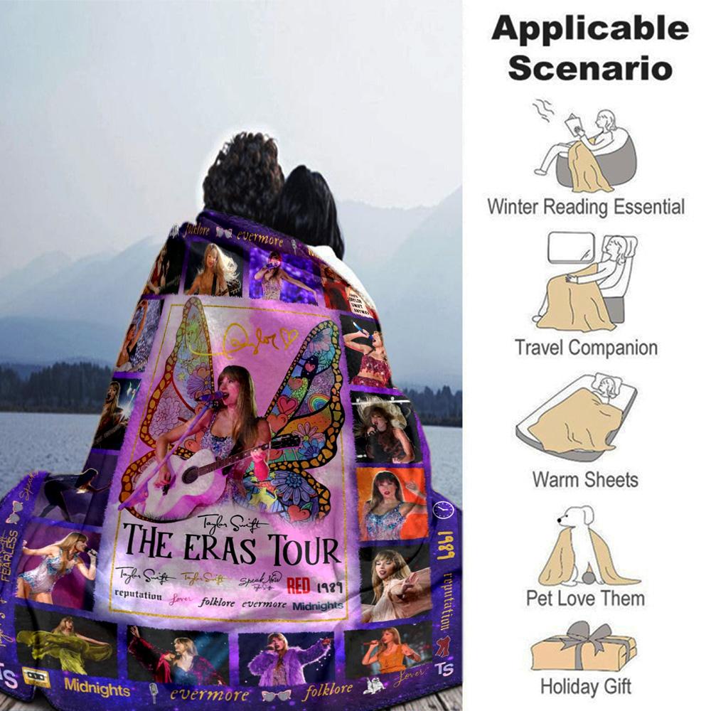 Taylor Print Flannel Blanket High Quality Warm Comfortable Cover for All Seasons Perfect for Gifts Home Decor