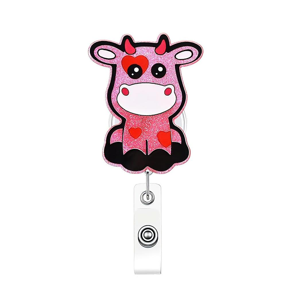 Swivel Badge Holder Lightweight Cute Badge Reel Retractable Id Badge Reel Acrylic For Valentine'S Day Gift Doctor Id Display