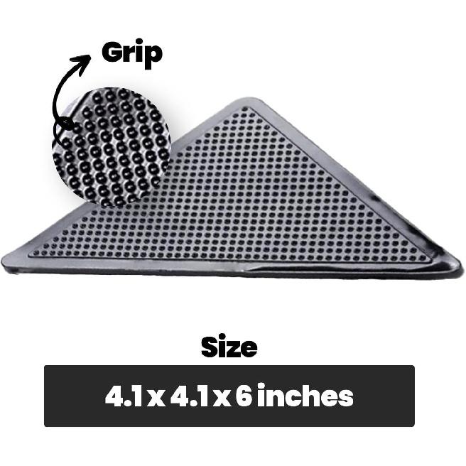 Muddy Mat® Heavy Duty Non-Slip Reble Rug Corner Pads - Double-Sided Adhesive Pad for Corners and Sides on Hardwood Floors, Area Rugs - Keep Your Rug