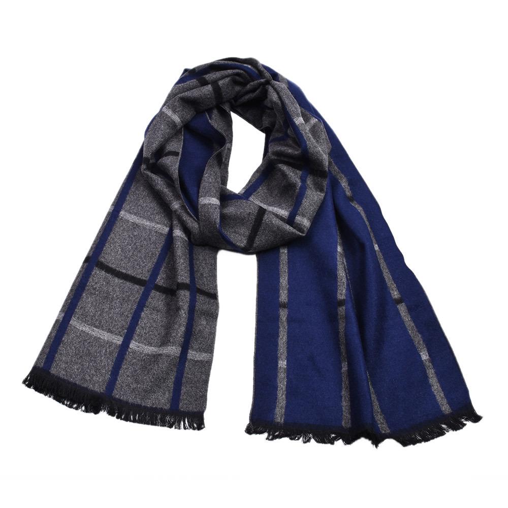 Fashion Men's Scarves Autumn And Winter Double Sided Plaid Thickened British Style Warm Long Neck Scarves 30x180cm