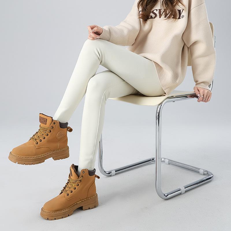 

Slim-fitting leggings velvet women s high-waisted leggings autumn and winter thickened warm outer wear yoga shark pants no embarrassment line L