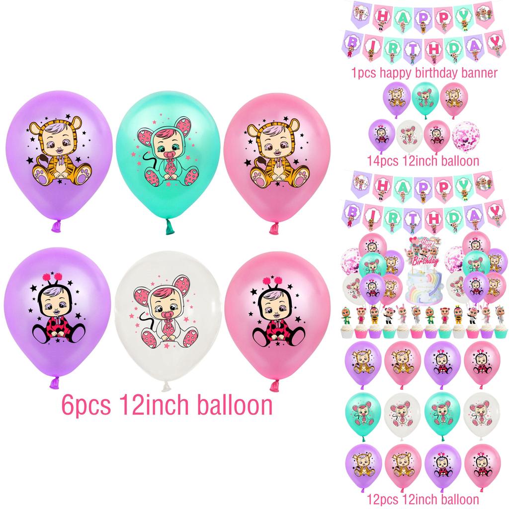 Adorable Cry Babies Magic Tears Birthday Party Decoration Set With Colorful Banners And Balloons