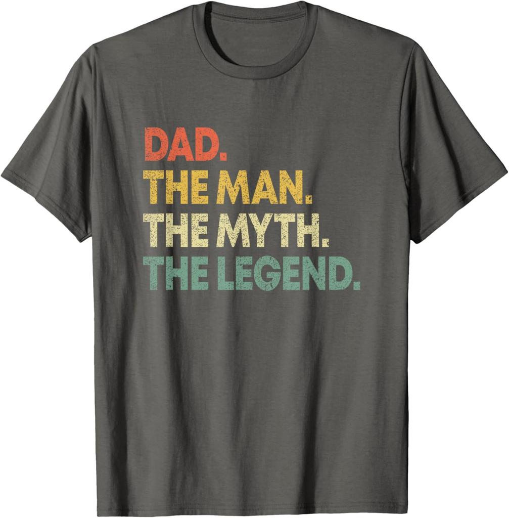 Papa Der Mann Der Mythos Die Legende Herren Kurzarm Baumwolle Grafik T-Shirt Vatertag Geschenk