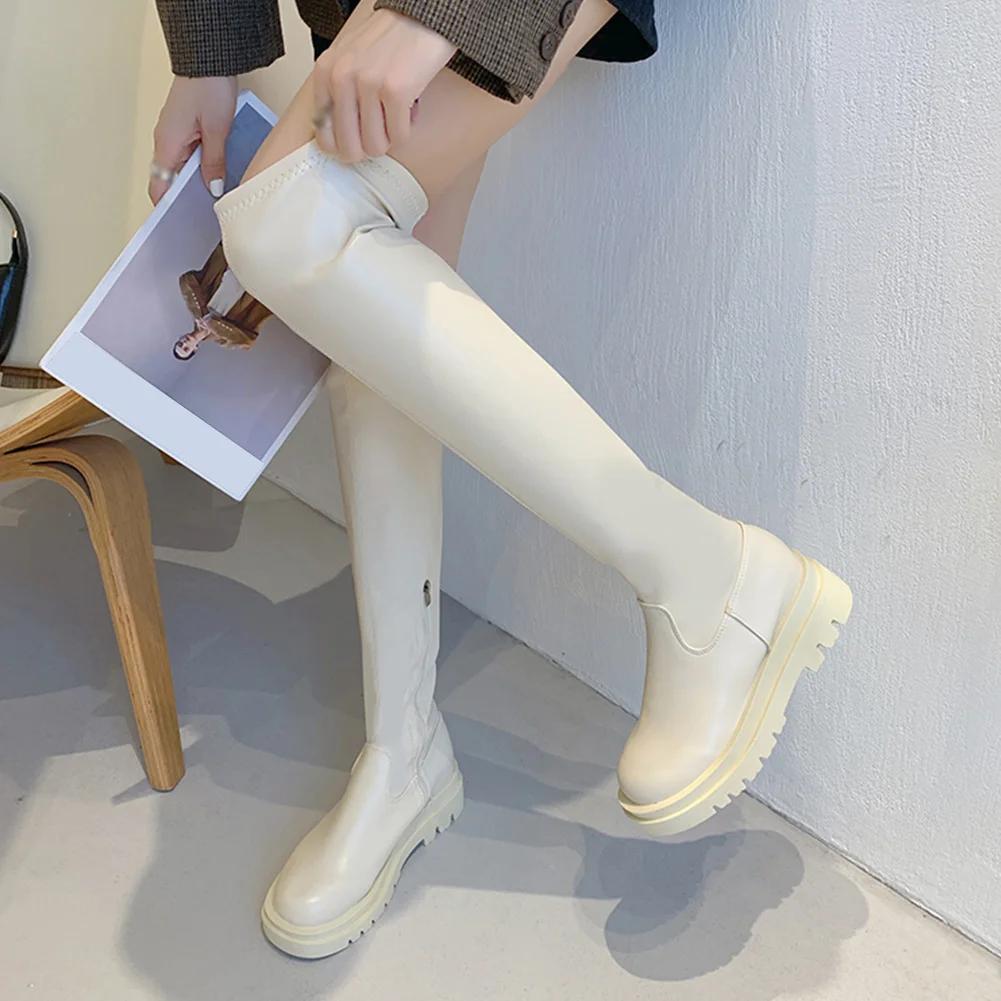 Design Skidproof Sole Cosy Chunky Heels Fashion Stylish Leisure Cool Winter Over The Knee High Boots Shoes Women