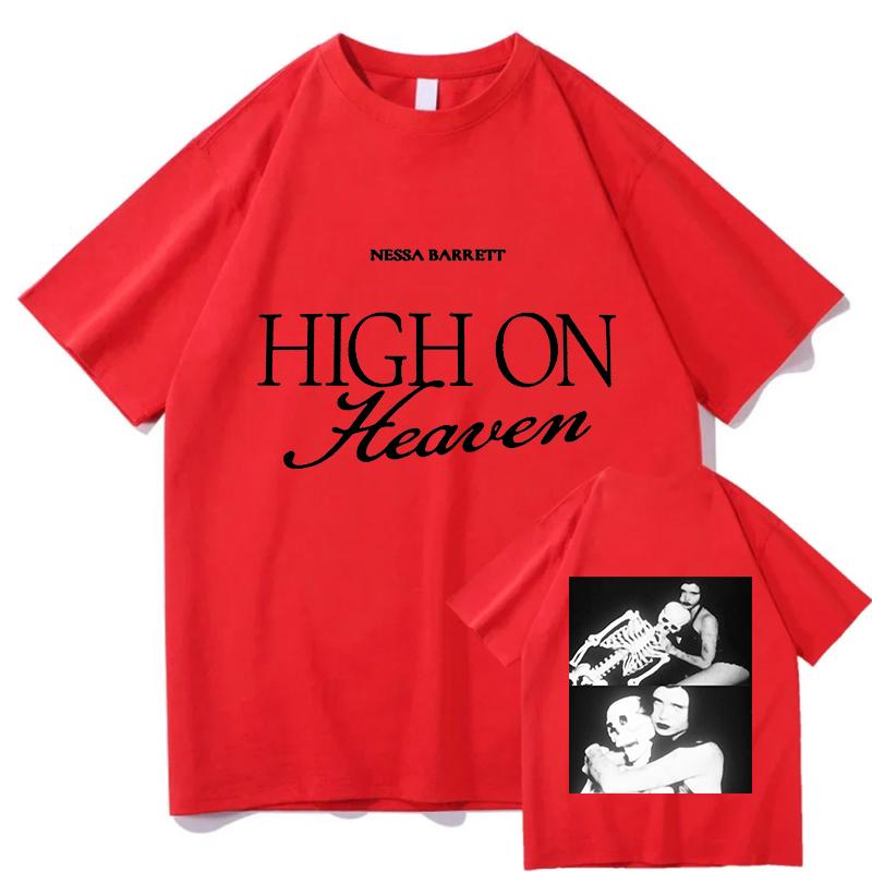 

2026 Nessa Barrett High on Heaven TShirt Pure Cotton Fashion Classic Aesthetic High Quality Fans Tops Tees Graphic Short Sleeve S