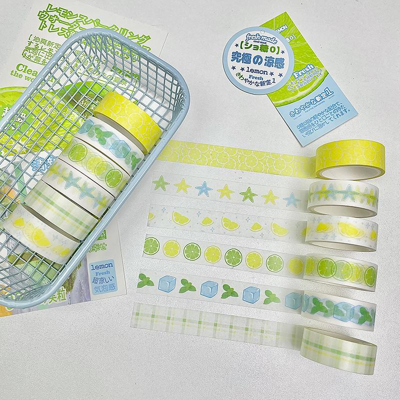 6pcs/lot Strawberry Apple Fruit Tape Cute Cartoon Creative Decorative Washi Tape School Stationery