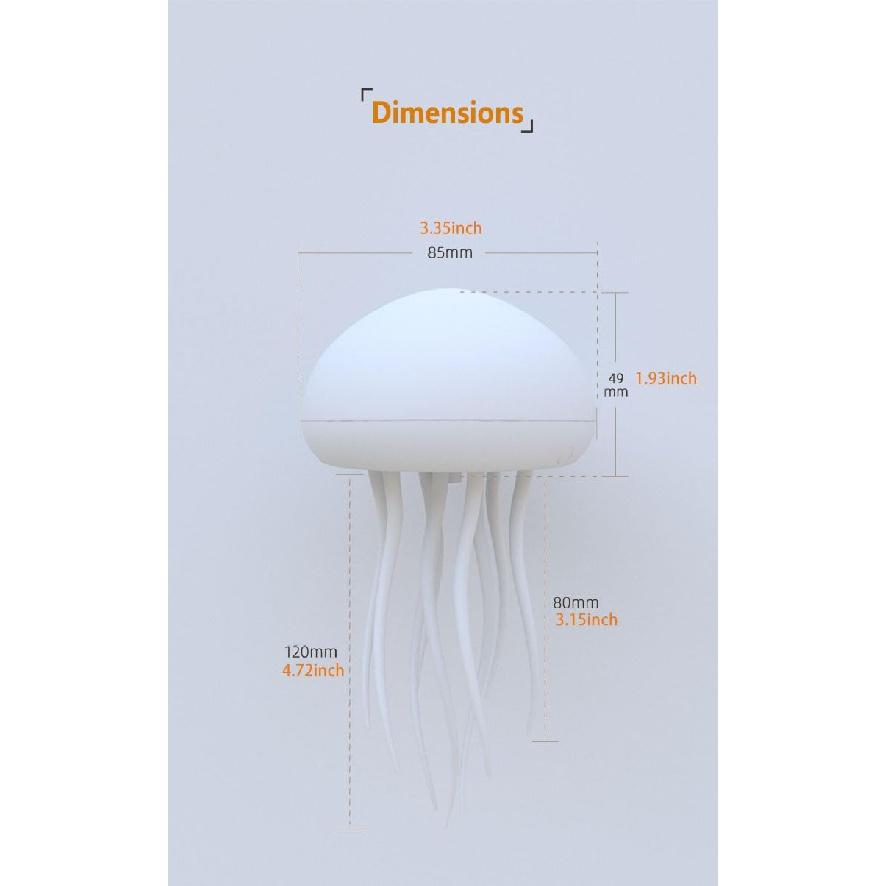 LED Jellyfish Lamp,RGB Gradient Jellyfish Bedside Lamp, Voice Control Jellyfish Lamp,Dancing Jelly Fish Light Lamp, Rechargeable Jellyfish Table Lamp