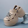 Summer Outwear Thick Sole Slippers for Women with a High Sense New Fashion Silver Hole Shoes for Women  DIY Chain Cloud Sandals