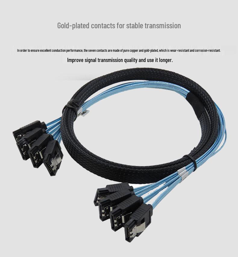 Available Now: Fast-Shipping Braided 4 Pairs SATA 7-Pin Data Cables for Computer Cases & Hard Drives, 12G