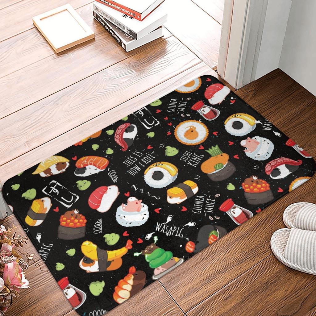 Funny Sushi Fish Doormat Mat Anti-Slip Japan Food Kitchen Bath Garden Rug Carpet 40*60cm